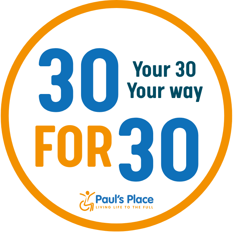 30 for 30 logo in Paul's Place brand colours