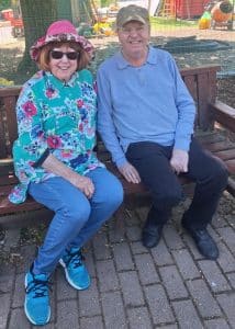 Rob and volunteer Sue enjoying a short break in Hampshire, April 2025
